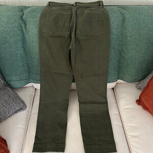 Everlane The Slim Leg Crop Green Pants High Rise Size 4 Casual